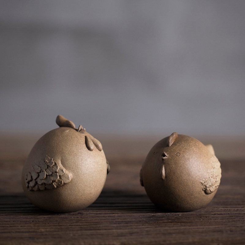 万仟堂茶宠摆件精品可养茶道高档陶瓷茶宠茶台装饰摆件比翼双飞