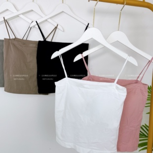 甜酷辣妹短款内搭小吊带内衣女夏打底带胸垫背心女款白色美背上衣