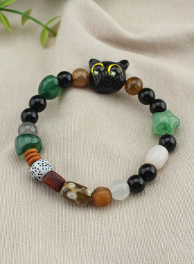 天然玛瑙石手串复古民族风学生党