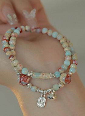 首饰礼物新中式寿山石串珠手链