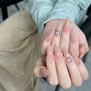 Vivian玉脂美人裸色假指甲手工穿戴甲显白美甲可拆卸持久406款