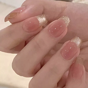 Vivian心动金光法式猫眼假指甲手工穿戴甲显白美甲可拆卸持久362