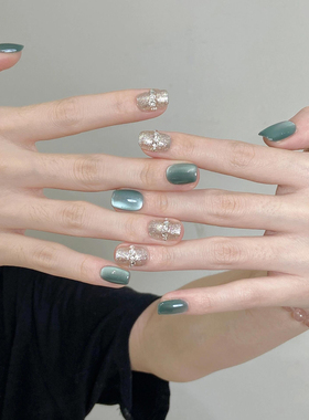 【翡翠琉璃】Vivian手工穿戴甲高级感猫眼2024新款显白美甲578款