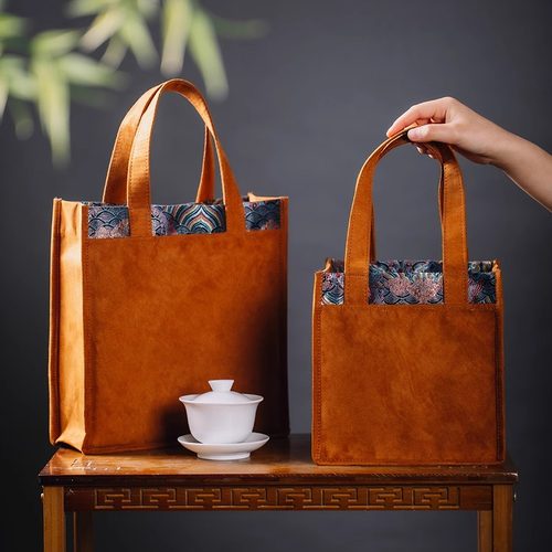 高级感茶叶丝绸布袋普洱绿茶铁观音白茶通用罐子礼盒袋子定制现货