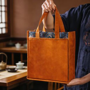 高级感茶叶丝绸布袋普洱绿茶铁观音白茶通用罐子礼盒袋子定制现货