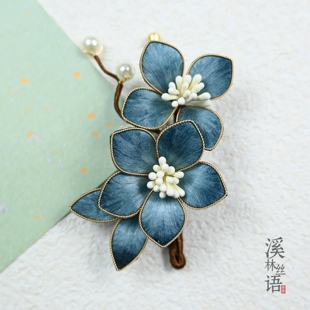 青漾-原创设计非遗绒花簪花掐蚕丝花西装礼物新中式旗袍配饰胸针