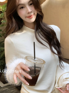 GS.GOOD START-秘籍～客户都自留了冬气质温柔鸵鸟毛加厚打底小衫