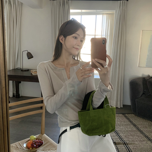 防晒小衫 长袖 26年早春慵懒风圆领修身 MISS密思家