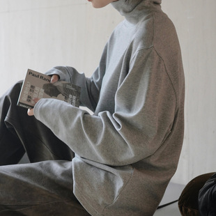 T恤 日系休闲磨毛高领打底T恤长袖 卢浮Sei秋季 新款