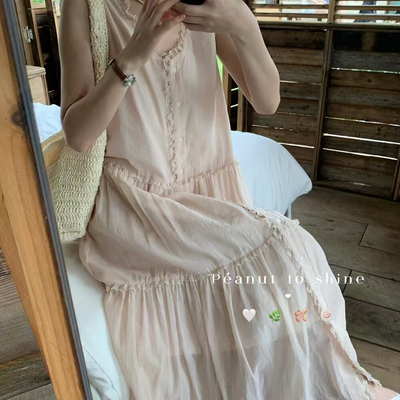 peanut花生家-归档口开爆26年夏上新超极重工花边连衣裙(配发圈)