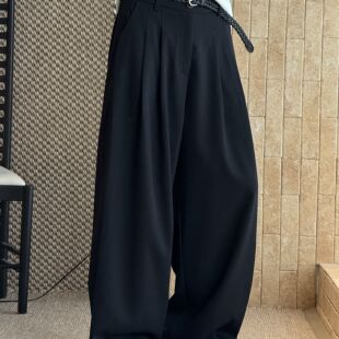 上新韩版 西裤 腰带款 休闲直筒西裤 纯色仿牛仔长款 卢浮Sei秋季