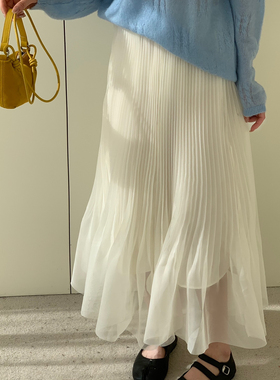 MUUTIS牧缇-26年早春韩系甜美温柔纱纱裙鱼尾舒适半身裙