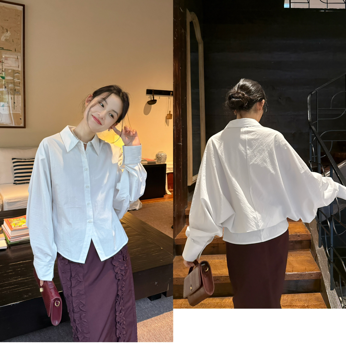 DIGM-秋上新韩系时尚气质百搭通勤设计感宽松显瘦衬衫