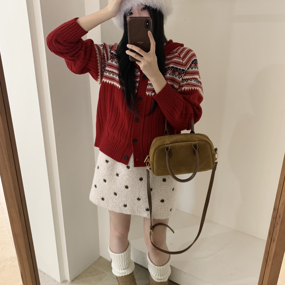 SHEEP.-氛围感十足圣诞款韩系全毛针织保暖毛衣（含100羊毛）