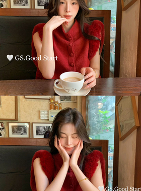 GS.GOOD START-气质千金风设计感毛毛露肩保暖毛衣(配可拆卸袖子)