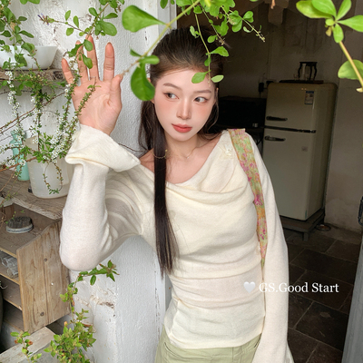 GS.GOOD START-率超高春季气质温柔蝴蝶设计感针织衫
