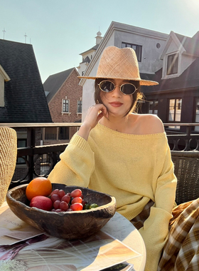 MADEIN OST-26年早春26年早春首发慵懒氛围可斜肩针织衫