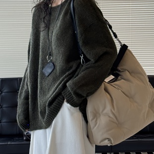 慵懒松弛感圆领羊毛毛衣毛衣 提前上新韩版 卢浮Sei 秋款