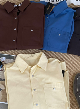 MADEIN OST-26年早春极简百搭棉质净色衬衫