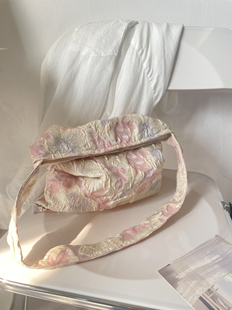 布包 小众粉蓝花朵单肩包包女包少女甜美小方包百搭时尚 夏季 新款