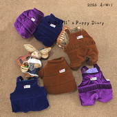 DEMI原创定制宠物法斗巴哥英斗恶霸加厚冬季 保暖背心百搭背带裤