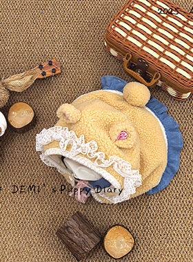 DEMI原创定制狗狗牛仔裙法斗巴哥英斗恶霸可爱小熊羊羔绒斗篷厚款