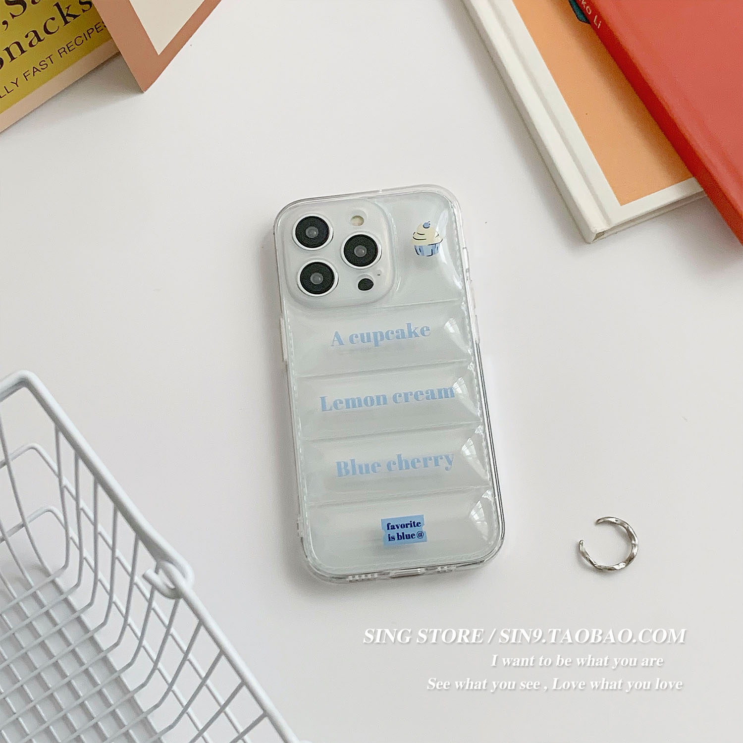 SINGSTORE 韩国ins小众创意字母甜品适用14promax苹果13手机壳14pro新款透明气囊羽绒服iphone11硅胶软壳12女