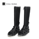 幻境 CHULI SHANA 25SS高级感秋冬黑色高帮真皮长靴