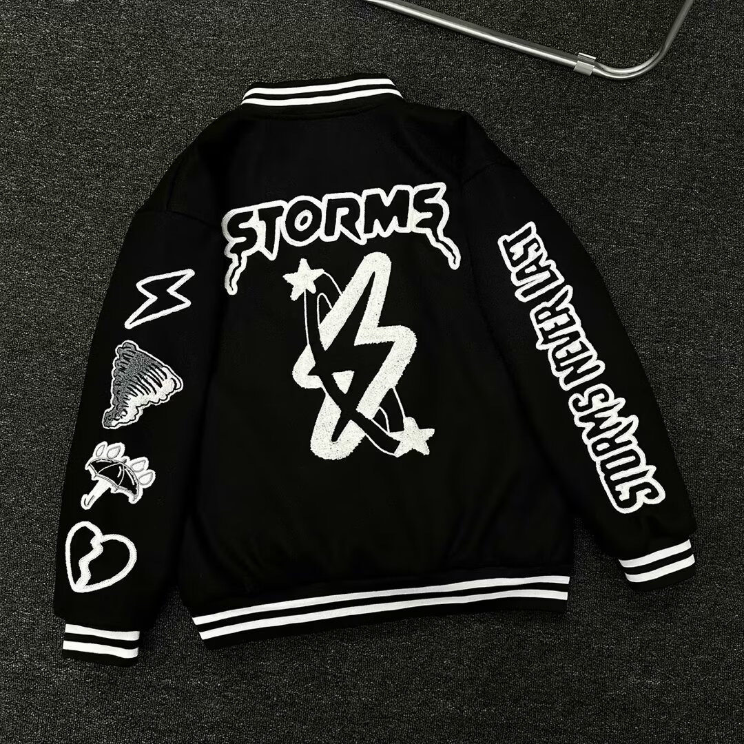 亚马逊字母重磅刺绣棒球服男女春秋季潮宽松痞帅情侣夹克跨境外套,运动服/休闲服装,棒球服,淘宝优惠券,粉丝福利购,淘宝优惠卷