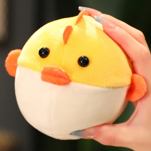 圆滚滚河豚解压神器玩具捏捏乐挤压出气发泄球毛绒玩偶摆件解闷