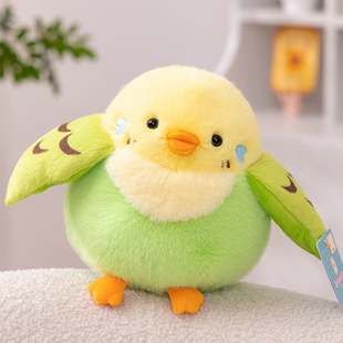 玄风鹦鹉公仔小鸟玩偶山雀麻雀虎皮鹦鹉公仔毛绒玩具娃娃男女礼物