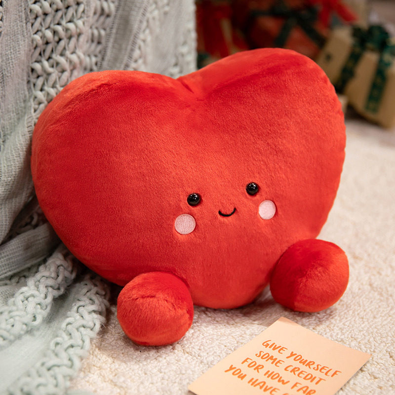 红色爱心心形毛绒靠垫抱枕婚庆表白结婚趣味玩偶玩具床上公仔娃娃