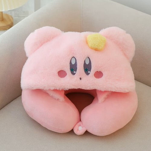 粉色卡通星之卡比连帽颈枕
