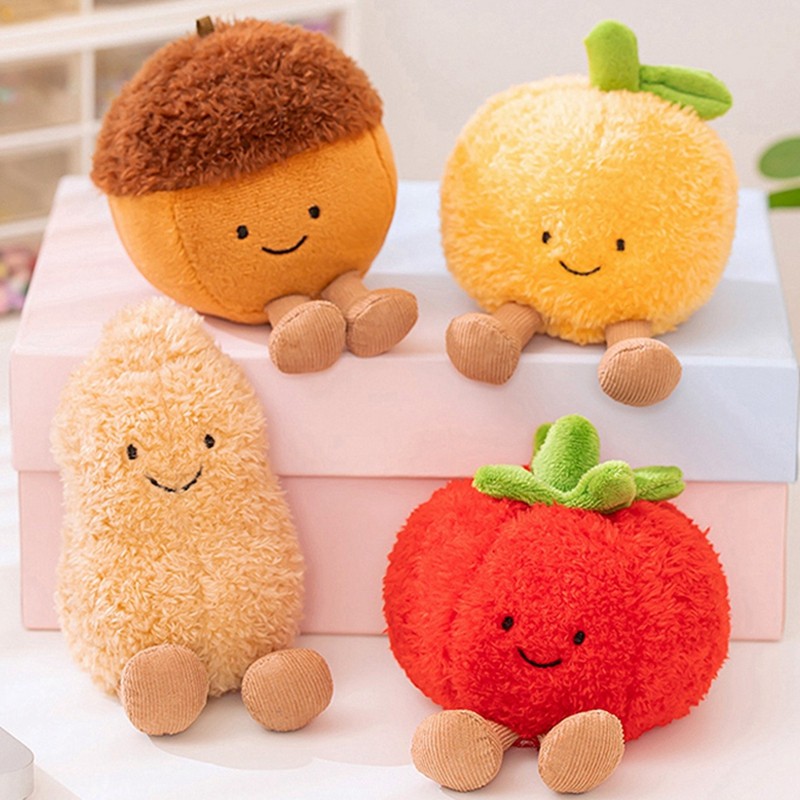 趣味栗子板栗公仔花生桔子柿子西红柿毛绒玩具玩偶好柿发生礼物