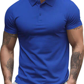肌肉男修身 健身运动保罗衫 短袖 t恤紧袖 潮 工装 欧美运动速干polo衫