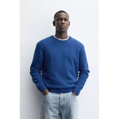 薄款包芯纱针织衫美式圆领长袖潮