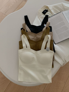 枫之欣2201带胸垫免穿文胸女打底显瘦蚕丝保暖吊带内衣背心冬羊毛