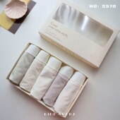 高弹超细80S莫代尔极简奶油风中腰女士内裤 新款 久初5570五条装