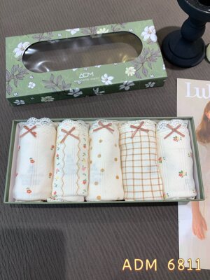 奥黛茉6811全棉新款少女内裤加长内裆蕾丝花边亲肤柔软抑菌三角裤