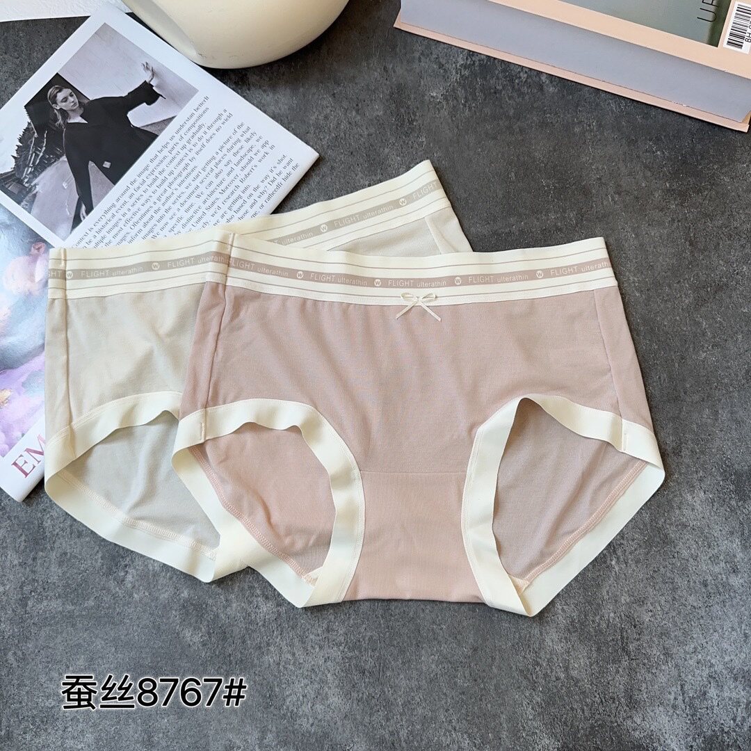 缇娅朵8737蚕丝三角内裤女高弹力透气纯棉底裆包臀内裤短裤女底裤