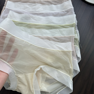 5条黛美芮6699薄款微透性感女士内裤中腰无痕透气亲肤抑菌三角裤