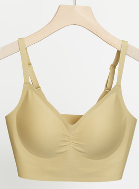 古妃75901果冻条乳胶运动内衣舒适聚拢无痕睡眠一片式美背文胸罩