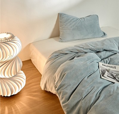 冬季加绒被套加厚牛奶绒不掉毛