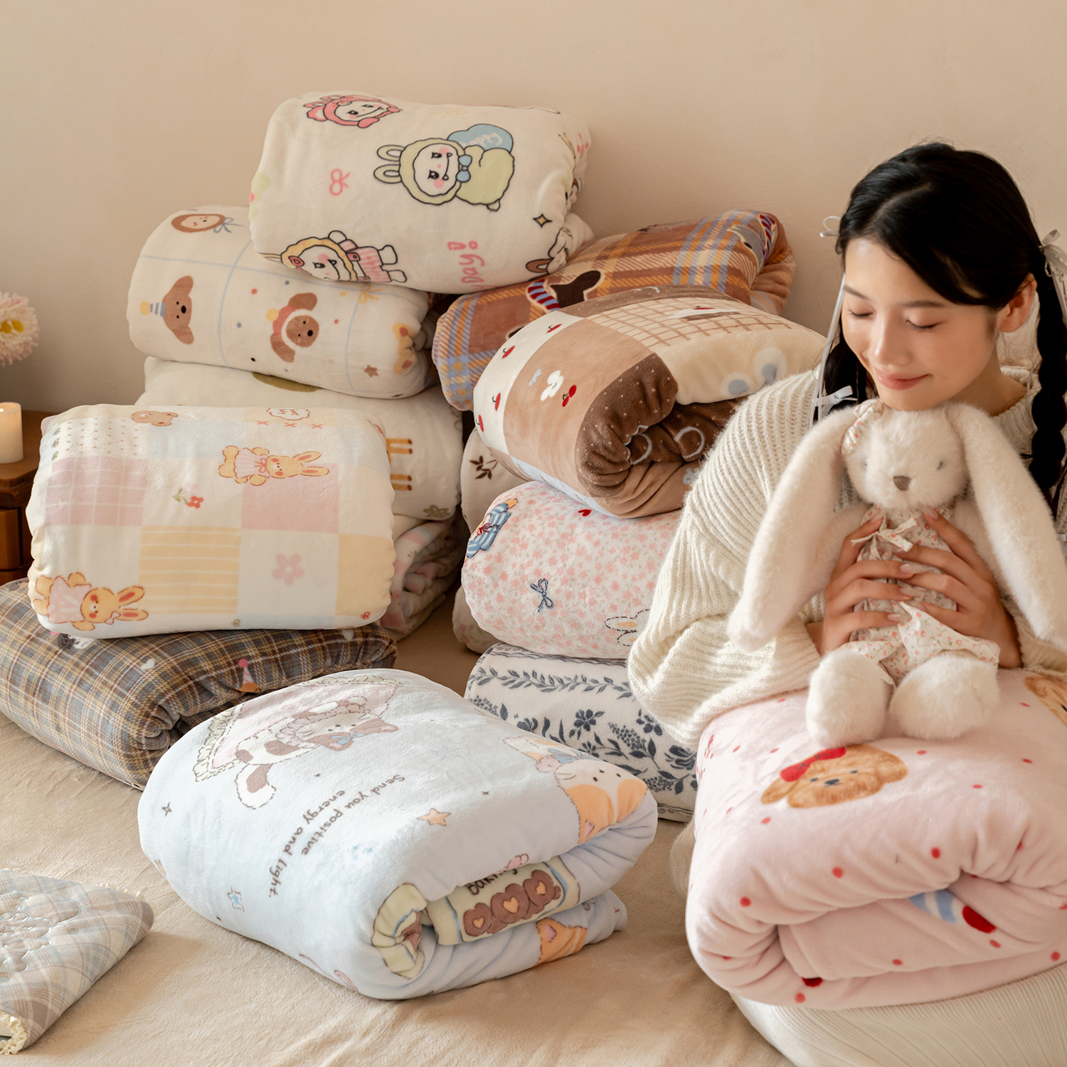 230g高克重印花牛奶绒被套单件 冬季加厚保暖绒双面绒被罩200x230