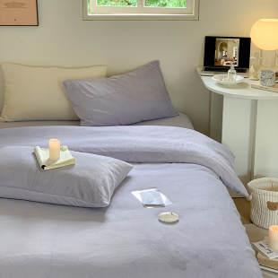 冬季 双人200x230珊瑚绒冬天220x240保暖加厚被罩 牛奶绒被套单件