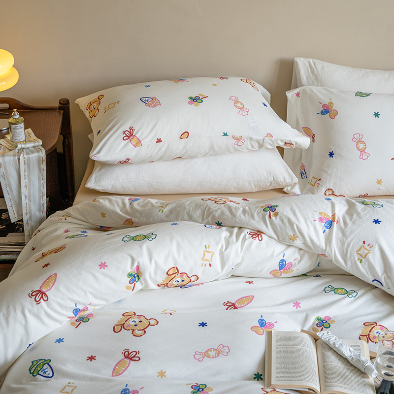 A类印花天竺棉被套单件裸睡被罩