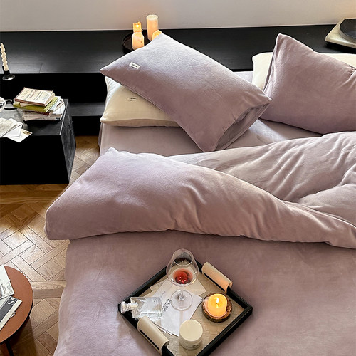 顺丰包邮加绒四件套不掉毛牛奶绒