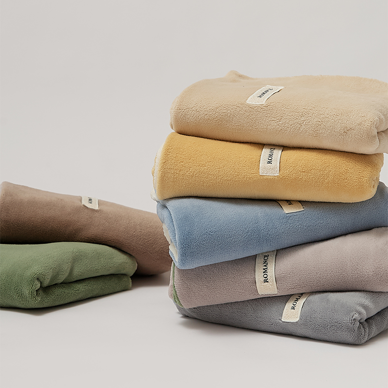 秋冬简约双拼牛奶绒枕头套48x74cm单只装 纯色加绒枕套一对拍2