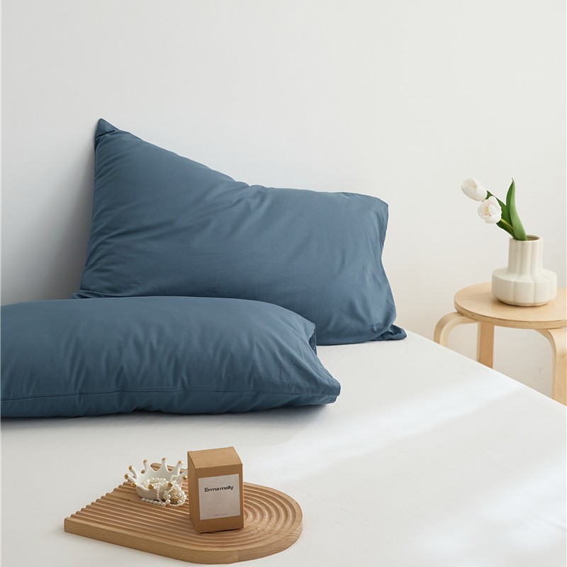 纯色全棉精梳棉枕套一对48x74cm