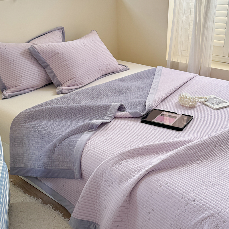 全棉100贡缎磨毛宝宝绒床盖 高支秋冬加绒冬季保暖床单被单三件套